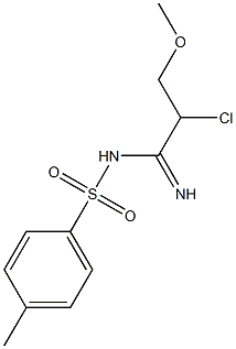 N1-(2-chloro-3-methoxypropanimidoyl)-4-methylbenzene-1-sulfonamide Struktur