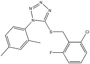 5-[(2-chloro-6-fluorobenzyl)thio]-1-(2,4-dimethylphenyl)-1H-1,2,3,4-tetraazole Struktur