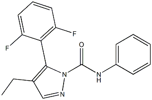 N1-phenyl-5-(2,6-difluorophenyl)-4-ethyl-1H-pyrazole-1-carboxamide Struktur