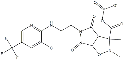 dimethyl 5-(2-{[3-chloro-5-(trifluoromethyl)-2-pyridinyl]amino}ethyl)-4,6-dioxotetrahydro-2H-pyrrolo[3,4-d]isoxazole-3,3(3aH)-dicarboxylate Struktur