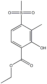 ethyl 2-hydroxy-3-methyl-4-(methylsulfonyl)benzenecarboxylate Struktur