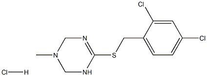 6-[(2,4-dichlorobenzyl)thio]-3-methyl-1,2,3,4-tetrahydro-1,3,5-triazine hydrochloride Struktur