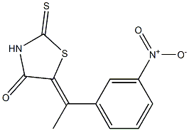 5-[1-(3-nitrophenyl)ethylidene]-2-thioxo-1,3-thiazolan-4-one Struktur