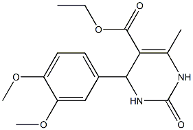 ethyl 4-(3,4-dimethoxyphenyl)-6-methyl-2-oxo-1,2,3,4-tetrahydropyrimidine-5-carboxylate Struktur