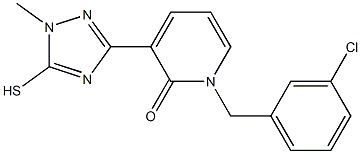 1-(3-chlorobenzyl)-3-(1-methyl-5-sulfanyl-1H-1,2,4-triazol-3-yl)-2(1H)-pyridinone Struktur