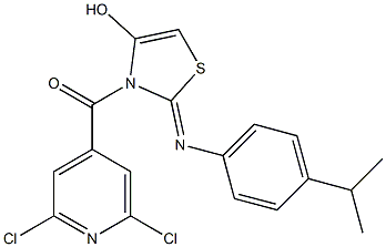 (2,6-dichloro-4-pyridyl){4-hydroxy-2-[(4-isopropylphenyl)imino]-2,3-dihydro -1,3-thiazol-3-yl}methanone Struktur