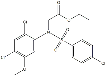 N-(4-chlorophenylsufonyl)-2,4-dichloro-5-methoxyphenylglycine ethyl ester Struktur