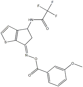 2,2,2-trifluoro-N-(6-{[(3-methoxybenzoyl)oxy]imino}-5,6-dihydro-4H-cyclopenta[b]thiophen-4-yl)acetamide Struktur