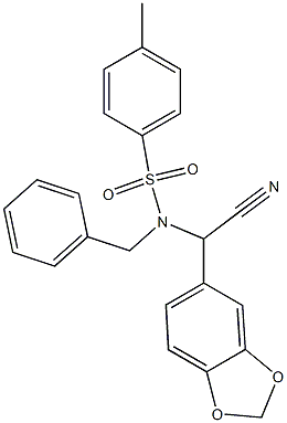 N1-[1,3-benzodioxol-5-yl(cyano)methyl]-N1-benzyl-4-methylbenzene-1-sulfonamide Struktur