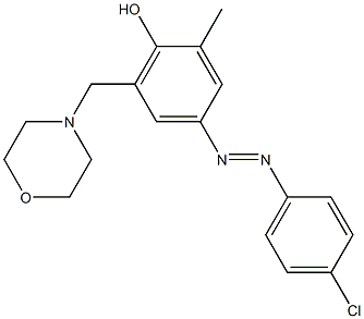 4-[2-(4-chlorophenyl)diaz-1-enyl]-2-methyl-6-(morpholinomethyl)phenol Struktur