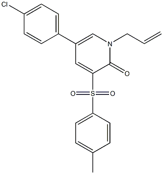 1-allyl-5-(4-chlorophenyl)-3-[(4-methylphenyl)sulfonyl]-2(1H)-pyridinone Struktur