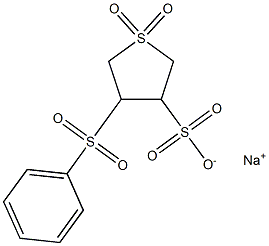 sodium 1,1-dioxo-4-(phenylsulfonyl)tetrahydro-1H-1lambda~6~-thiophene-3-sulfonate Struktur