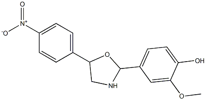 2-methoxy-4-[5-(4-nitrophenyl)-1,3-oxazolan-2-yl]phenol Struktur