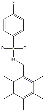 N1-(2,3,4,5,6-pentamethylbenzyl)-4-fluorobenzene-1-sulfonamide Struktur