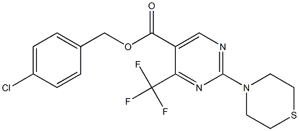 4-chlorobenzyl 2-(1,4-thiazinan-4-yl)-4-(trifluoromethyl)pyrimidine-5-carboxylate Struktur