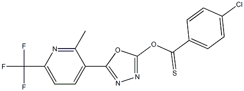 5-[2-methyl-6-(trifluoromethyl)-3-pyridyl]-1,3,4-oxadiazol-2-yl 4-chlorobenzene-1-carbothioate Struktur