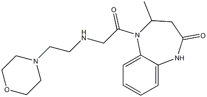 4-methyl-5-{2-[(2-morpholinoethyl)amino]acetyl}-1,3,4,5-tetrahydro-2H-1,5-benzodiazepin-2-one Struktur