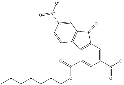 heptyl 2,7-dinitro-9-oxo-9H-fluorene-4-carboxylate Struktur