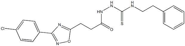 N1-phenethyl-2-{3-[3-(4-chlorophenyl)-1,2,4-oxadiazol-5-yl]propanoyl}hydrazine-1-carbothioamide Struktur