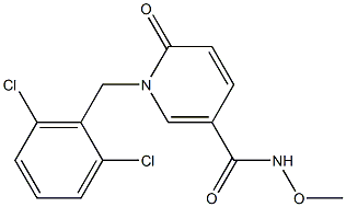 1-(2,6-dichlorobenzyl)-N-methoxy-6-oxo-1,6-dihydro-3-pyridinecarboxamide Struktur