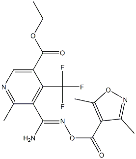 ethyl 5-[amino({[(3,5-dimethylisoxazol-4-yl)carbonyl]oxy}imino)methyl]-6-me thyl-4-(trifluoromethyl)nicotinate Struktur