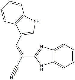 2-(1H-benzo[d]imidazol-2-yl)-3-(1H-indol-3-yl)acrylonitrile Struktur