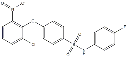 N1-(4-fluorophenyl)-4-(2-chloro-6-nitrophenoxy)benzene-1-sulfonamide Struktur