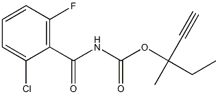 1-ethyl-1-methylprop-2-ynyl N-(2-chloro-6-fluorobenzoyl)carbamate Struktur