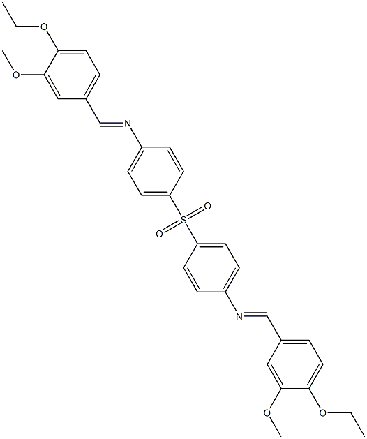 N1-(4-ethoxy-3-methoxybenzylidene)-4-({4-[(4-ethoxy-3-methoxybenzylidene)am ino]phenyl}sulfonyl)aniline Struktur