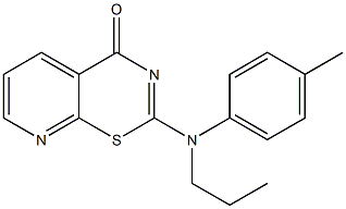 2-[4-methyl(propyl)anilino]-4H-pyrido[3,2-e][1,3]thiazin-4-one Struktur