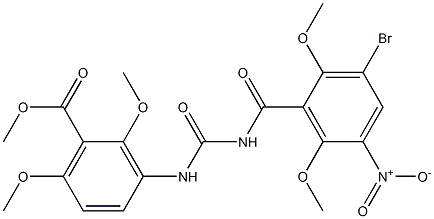 methyl 3-({[(3-bromo-2,6-dimethoxy-5-nitrobenzoyl)amino]carbonyl}amino)-2,6-dimethoxybenzoate Struktur