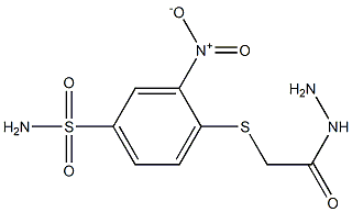 4-[(2-hydrazino-2-oxoethyl)thio]-3-nitrobenzene-1-sulfonamide Struktur