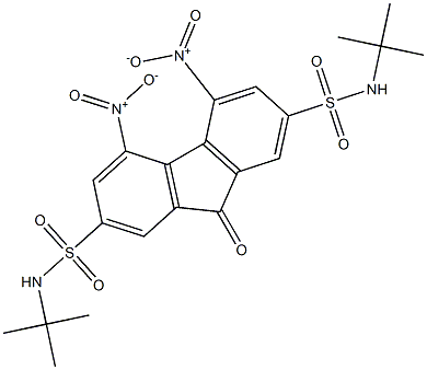 N2,N7-di(tert-butyl)-4,5-dinitro-9-oxo-9H-2,7-fluorenedisulfonamide Struktur