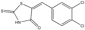 5-(3,4-dichlorobenzylidene)-2-thioxo-1,3-thiazolan-4-one Struktur