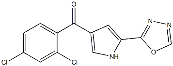 (2,4-dichlorophenyl)[5-(1,3,4-oxadiazol-2-yl)-1H-pyrrol-3-yl]methanone Struktur