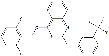 2,6-dichlorobenzyl 2-[3-(trifluoromethyl)benzyl]-4-quinazolinyl ether Struktur