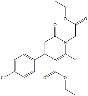 ethyl 4-(4-chlorophenyl)-1-(2-ethoxy-2-oxoethyl)-2-methyl-6-oxo-1,4,5,6-tetrahydro-3-pyridinecarboxylate Struktur