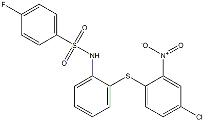 N1-{2-[(4-chloro-2-nitrophenyl)thio]phenyl}-4-fluorobenzene-1-sulfonamide Struktur