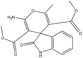 2'-amino-3',5'-dimethoxycarbonyl-6'-methylspiro(indoline-3,4-[1H]pyran)-2-one Struktur