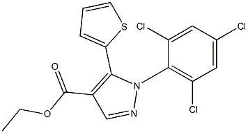 ethyl 5-(2-thienyl)-1-(2,4,6-trichlorophenyl)-1H-pyrazole-4-carboxylate Struktur