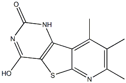 4-hydroxy-7,8,9-trimethylpyrido[3',2':4,5]thieno[3,2-d]pyrimidin-2(1H)-one Struktur