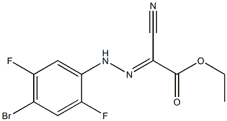 ethyl 2-[2-(4-bromo-2,5-difluorophenyl)hydrazono]-2-cyanoacetate Struktur