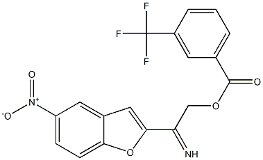 5-nitro-2-({[3-(trifluoromethyl)benzoyl]oxy}ethanimidoyl)-1-benzofuran Struktur