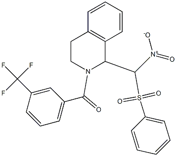 [1-[nitro(phenylsulfonyl)methyl]-3,4-dihydro-2(1H)-isoquinolinyl][3-(trifluoromethyl)phenyl]methanone Struktur