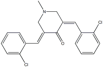 3,5-di(2-chlorobenzylidene)-1-methylpiperidin-4-one Struktur