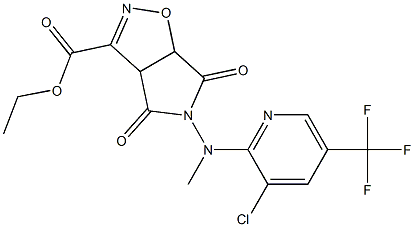 ethyl 5-[[3-chloro-5-(trifluoromethyl)-2-pyridinyl](methyl)amino]-4,6-dioxo-4,5,6,6a-tetrahydro-3aH-pyrrolo[3,4-d]isoxazole-3-carboxylate Struktur