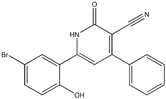 6-(5-bromo-2-hydroxyphenyl)-2-oxo-4-phenyl-1,2-dihydropyridine-3-carbonitri le Struktur