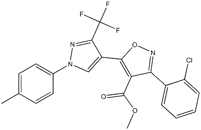 methyl 3-(2-chlorophenyl)-5-[1-(4-methylphenyl)-3-(trifluoromethyl)-1H-pyrazol-4-yl]-4-isoxazolecarboxylate Struktur