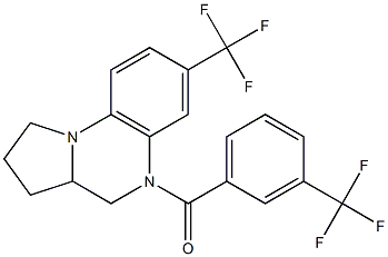 [7-(trifluoromethyl)-2,3,3a,4-tetrahydropyrrolo[1,2-a]quinoxalin-5(1H)-yl][3-(trifluoromethyl)phenyl]methanone Struktur