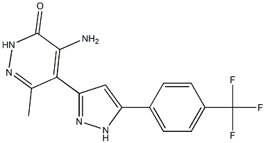 4-amino-6-methyl-5-{5-[4-(trifluoromethyl)phenyl]-1H-pyrazol-3-yl}-2,3-dihy dropyridazin-3-one Struktur